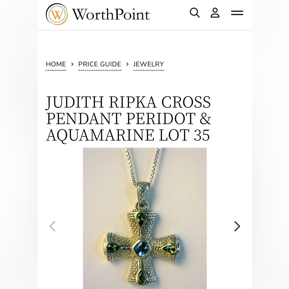 Judith Ripka Sterling Silver Cross Enhancer Aquamarine & Peridot Gemstones - Picture 10 of 14